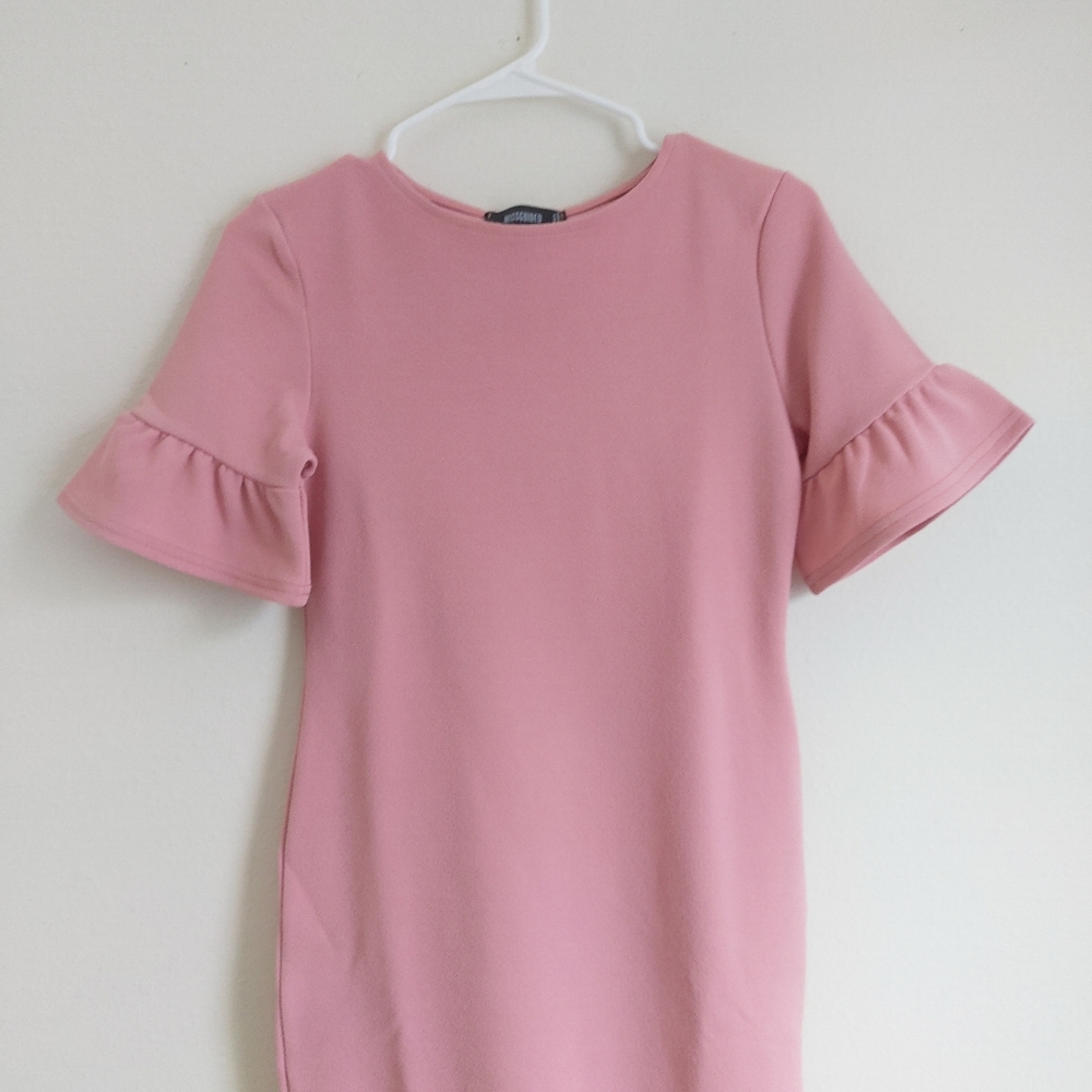 Pink Ruffle Shift Dress Size 6 - Picture 4 of 7